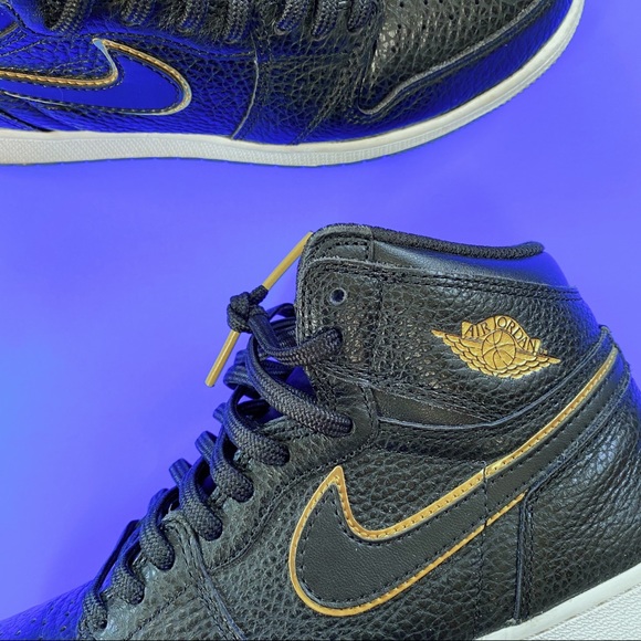 Jordan Retro 1 High Black/Gold 🔥🔥🔥 - Picture 2 of 5